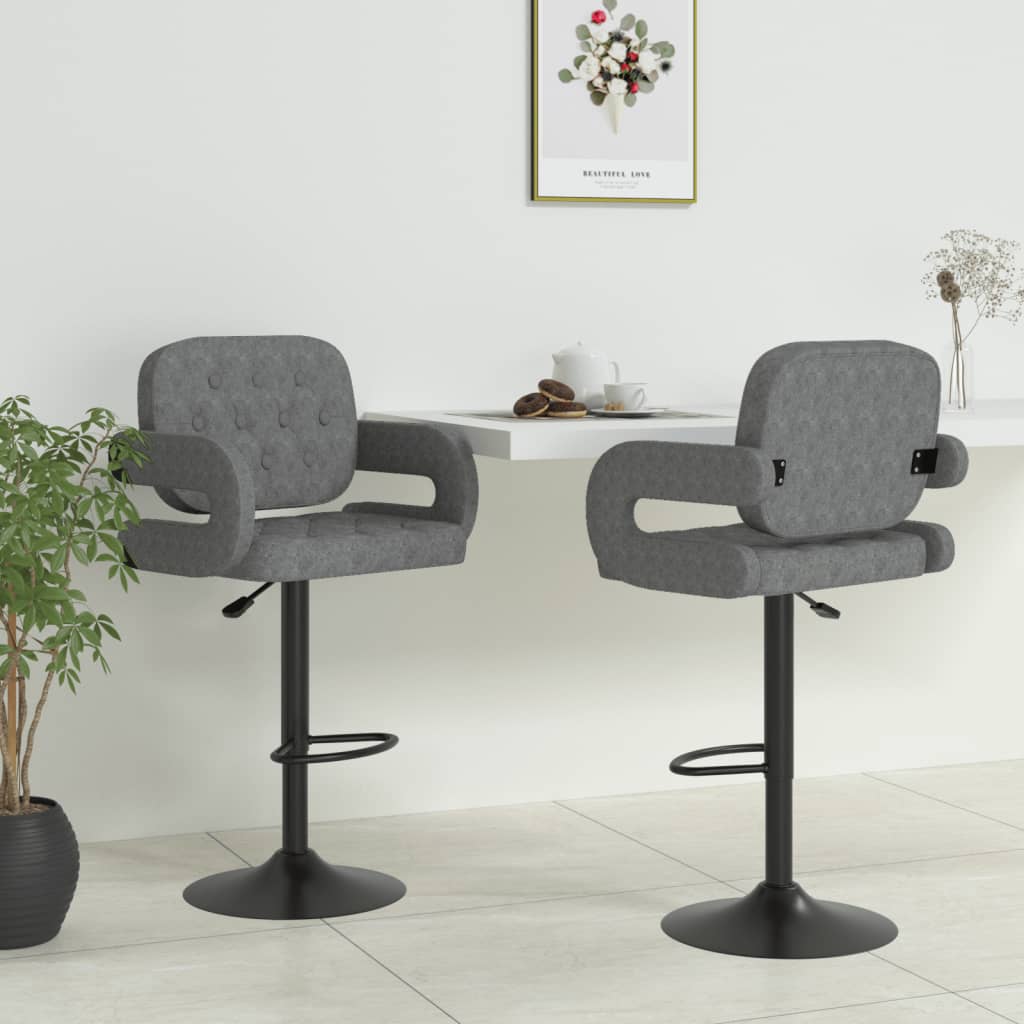 Bar stools 2 pcs. Light gray fabric