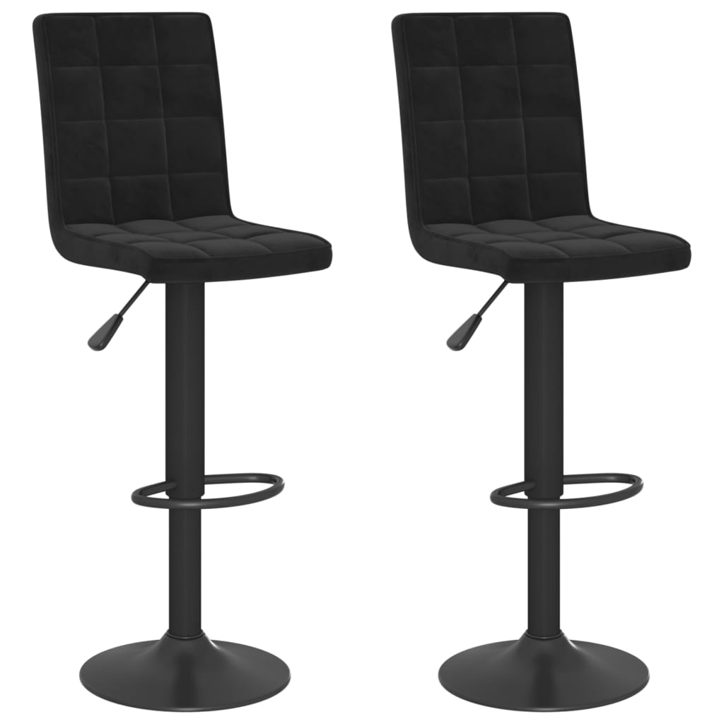 Tabourets de bar 2 pcs Velours noir