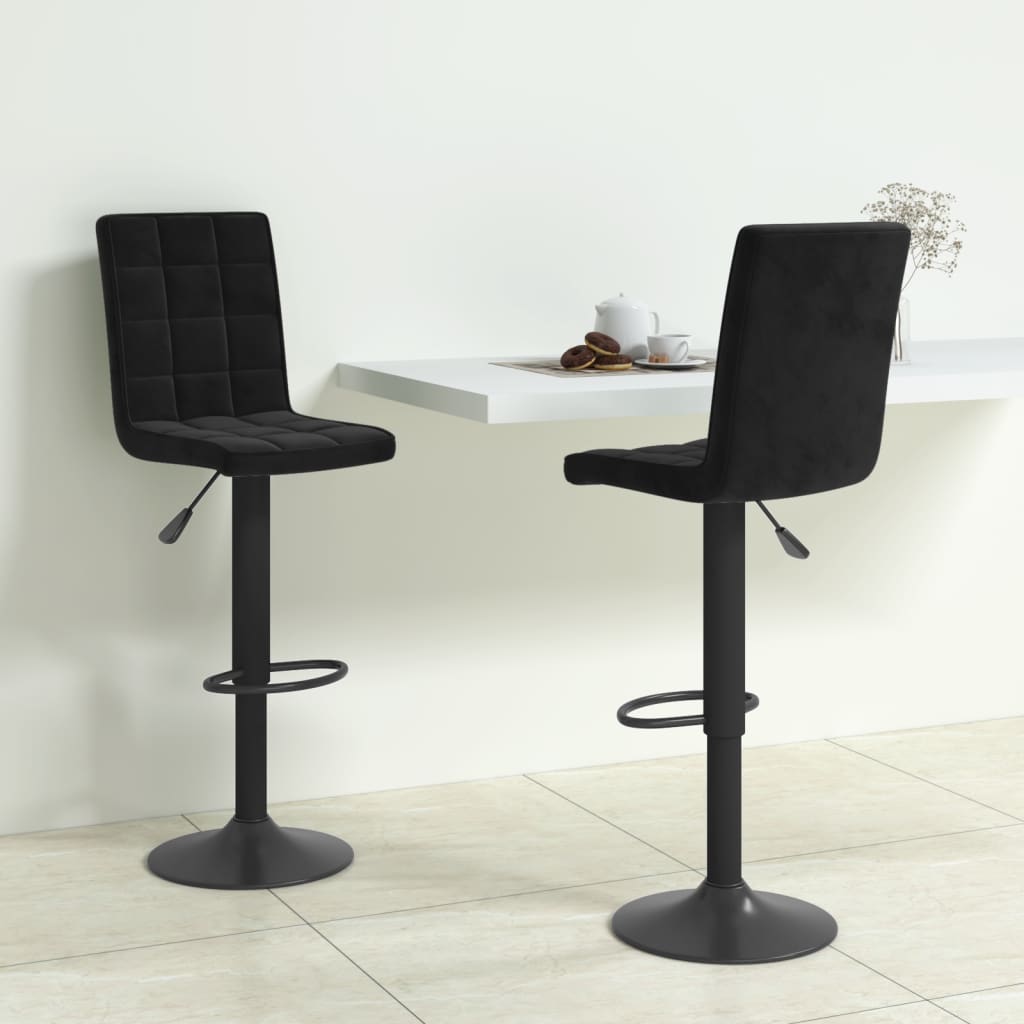 Tabourets de bar 2 pcs Velours noir