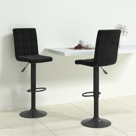 Tabourets de bar 2 pcs Velours noir