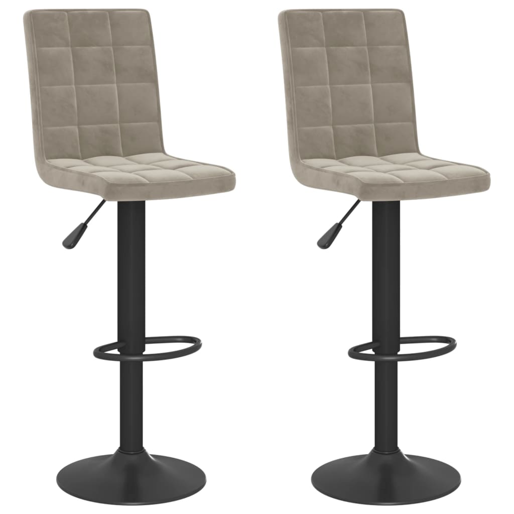 Bar stools 2 pcs. Light gray velvet
