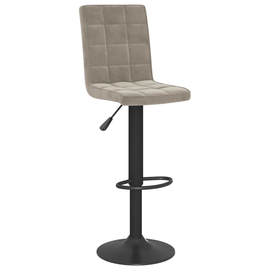 Bar stools 2 pcs. Light gray velvet