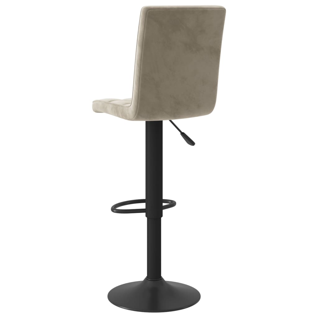 Bar stools 2 pcs. Light gray velvet