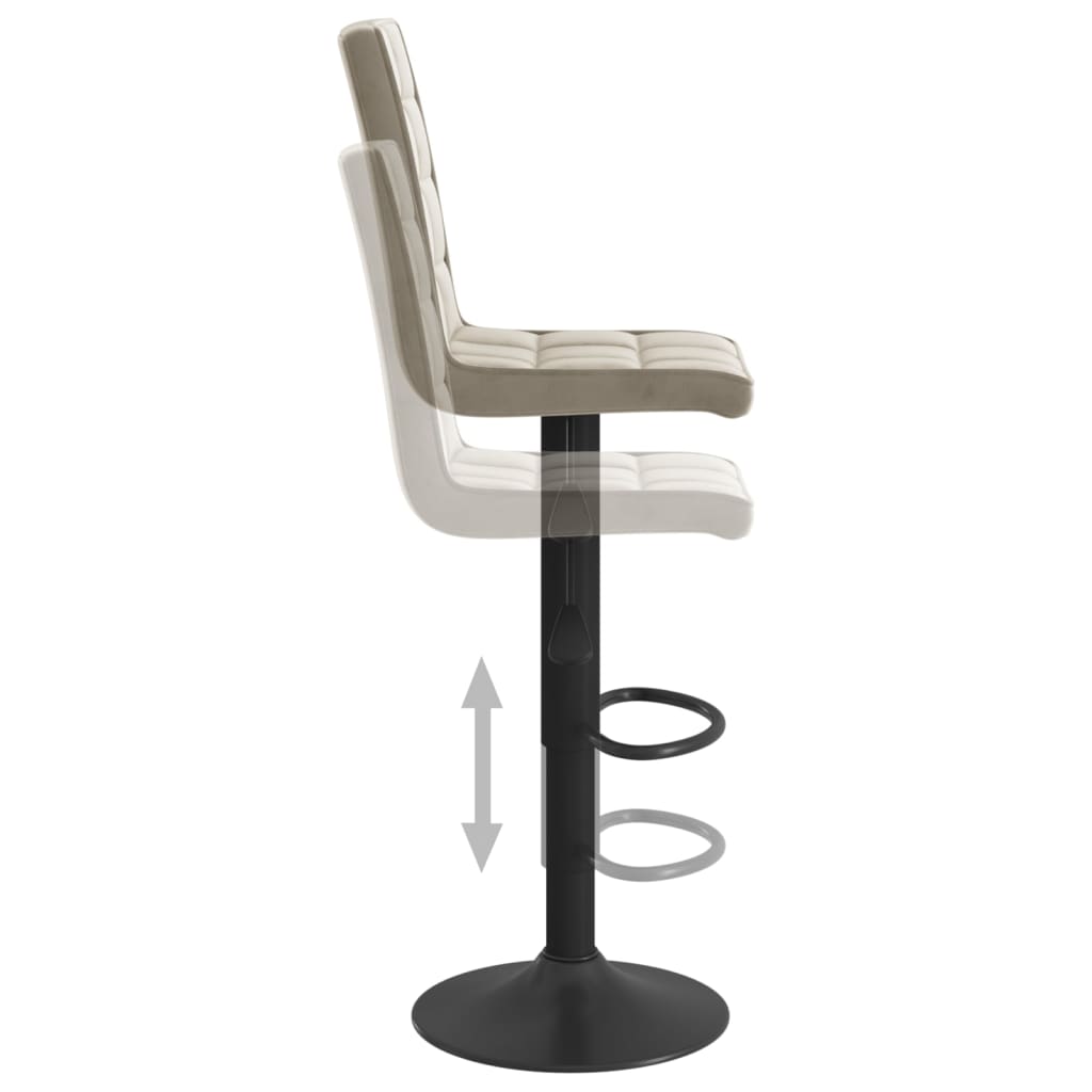 Bar stools 2 pcs. Light gray velvet