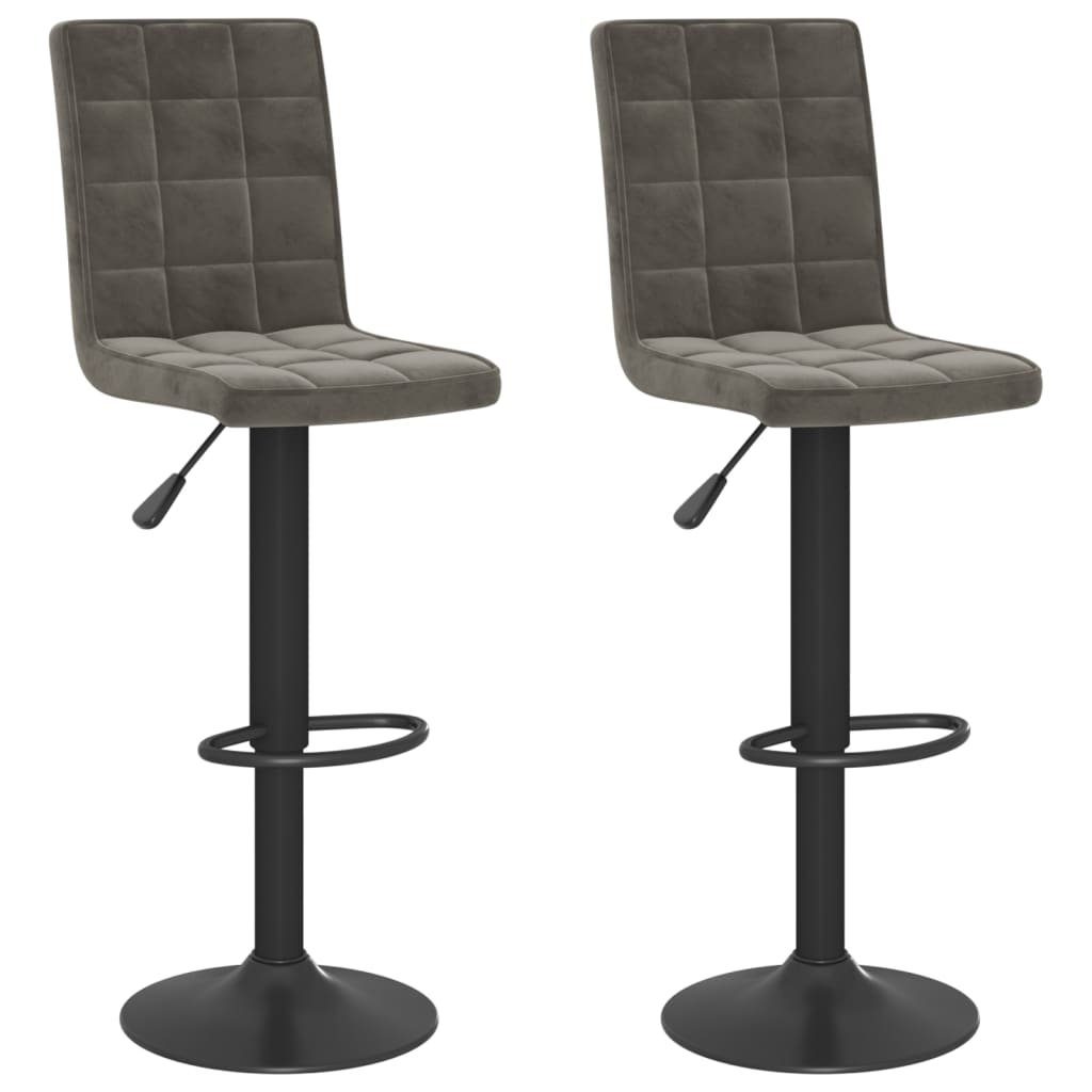 Bar stools 2 pcs. Dark gray velvet
