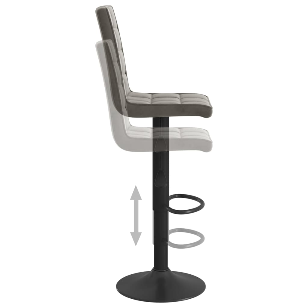 Bar stools 2 pcs. Dark gray velvet