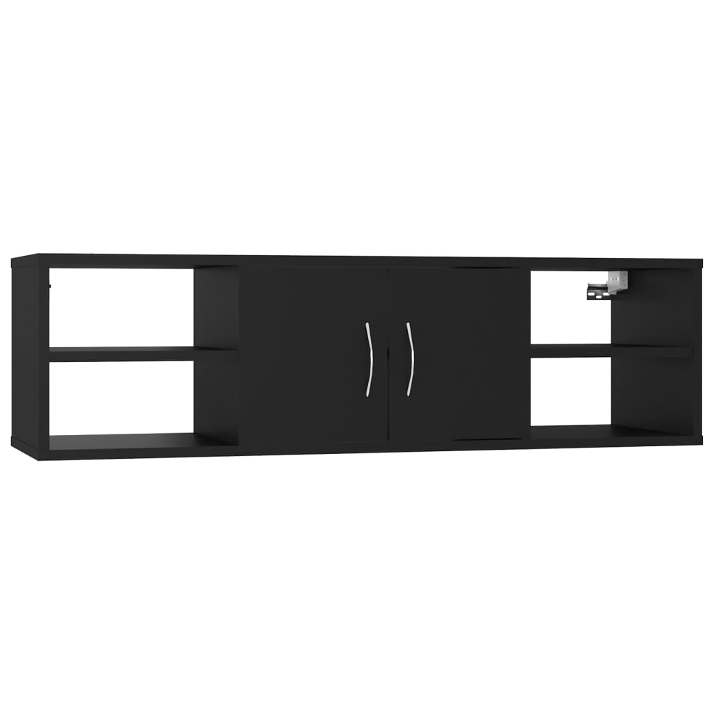 Etagère murale noire 102x30x29 cm en bois
