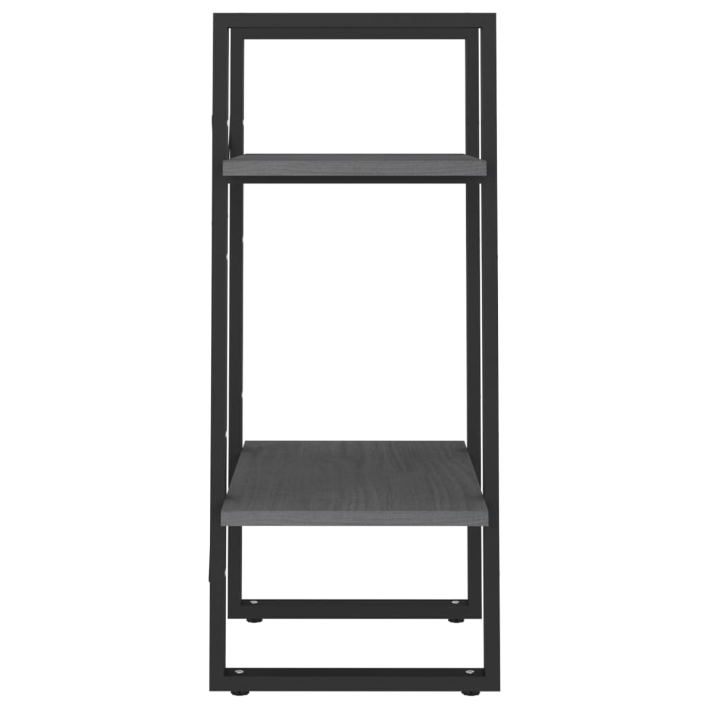 Bookcase 2 compartments gray 40x30x70 cm solid pine wood