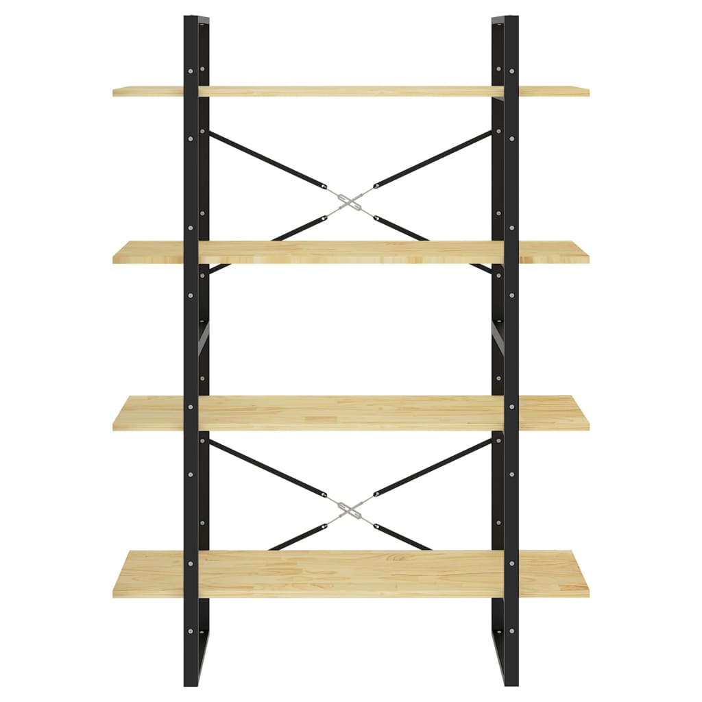 Bookcase 4 compartments 100x30x140 cm solid pine wood