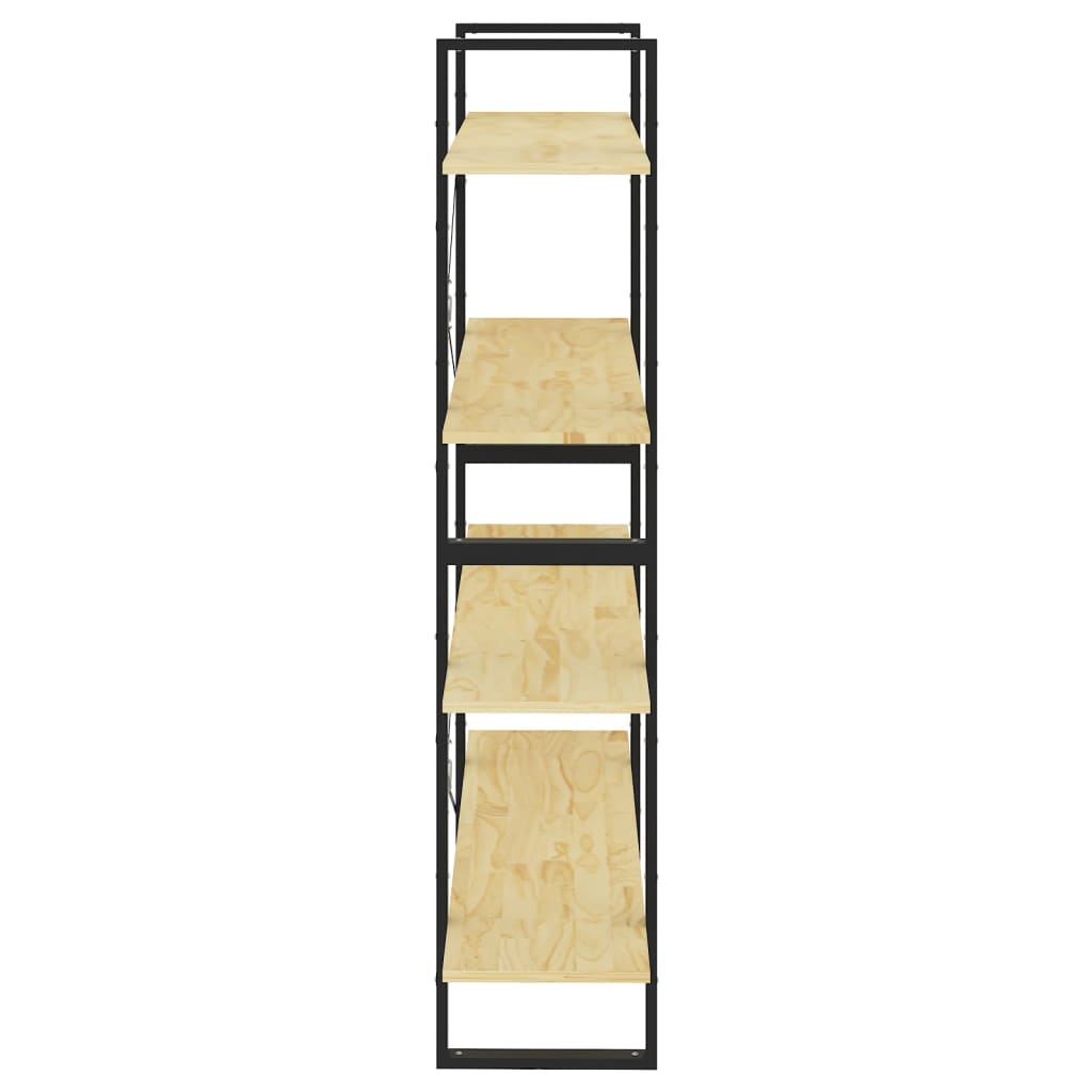 Bookcase 4 compartments 100x30x140 cm solid pine wood