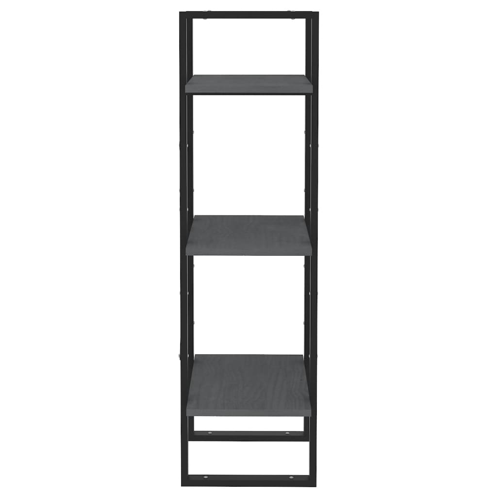 Bookcase 3 compartments gray 40x30x105 cm solid pine wood
