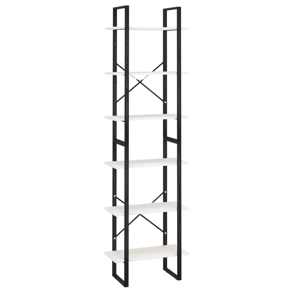 Etagère de rangement blanc 60x30x210 cm bois de pin massif