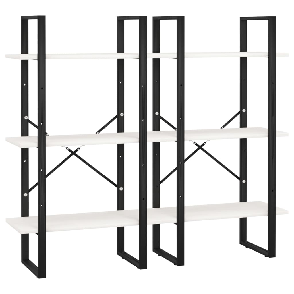 Etagère de rangement blanc 60x30x210 cm bois de pin massif