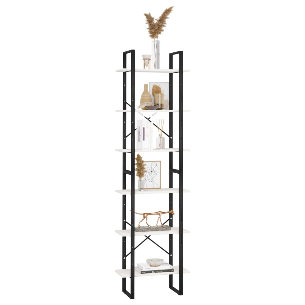 Etagère de rangement blanc 60x30x210 cm bois de pin massif