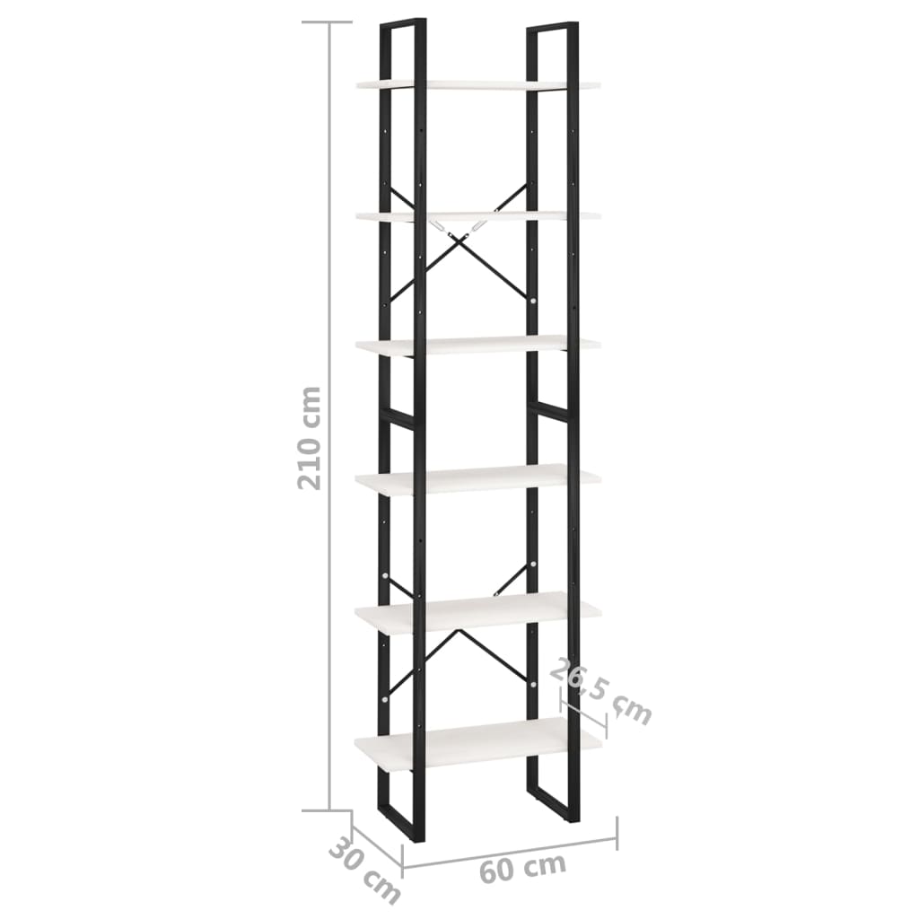 Etagère de rangement blanc 60x30x210 cm bois de pin massif