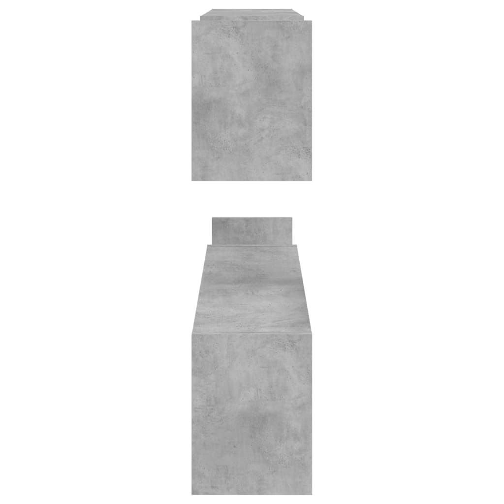 Etagères murales 2 pcs Gris béton 100x15x20 cm matériau bois