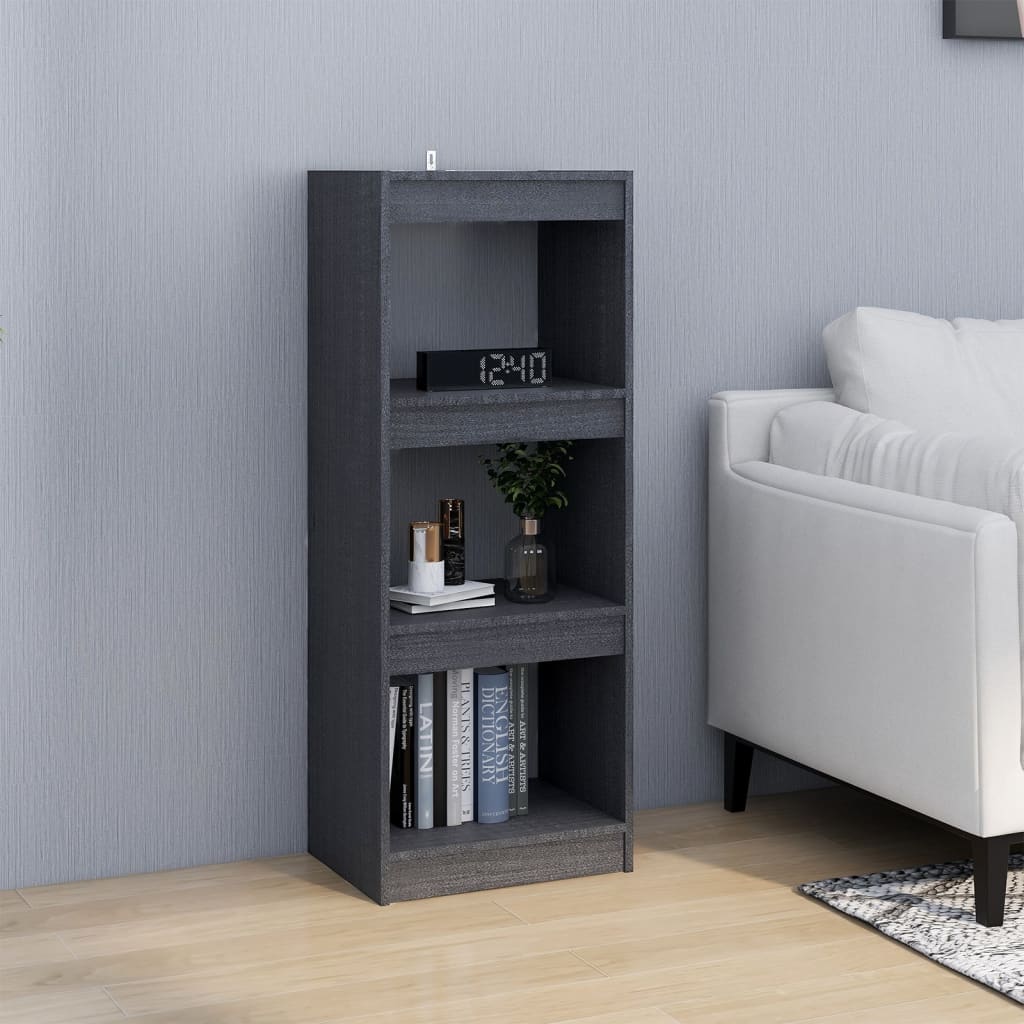 Bibliothèque/séparateur de pièce gris 40x30x103,5 cm bois de pin massif
