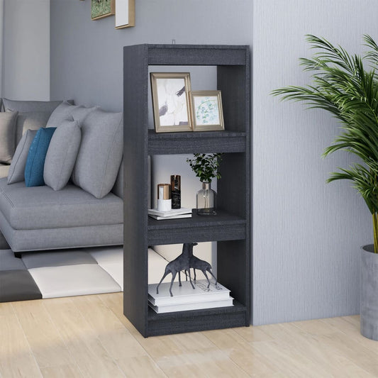 Bibliothèque/séparateur de pièce gris 40x30x103,5 cm bois de pin massif