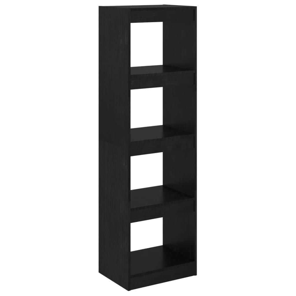Bibliothèque séparateur de pièce noir 40x30x135,5 cm en bois de pin massif