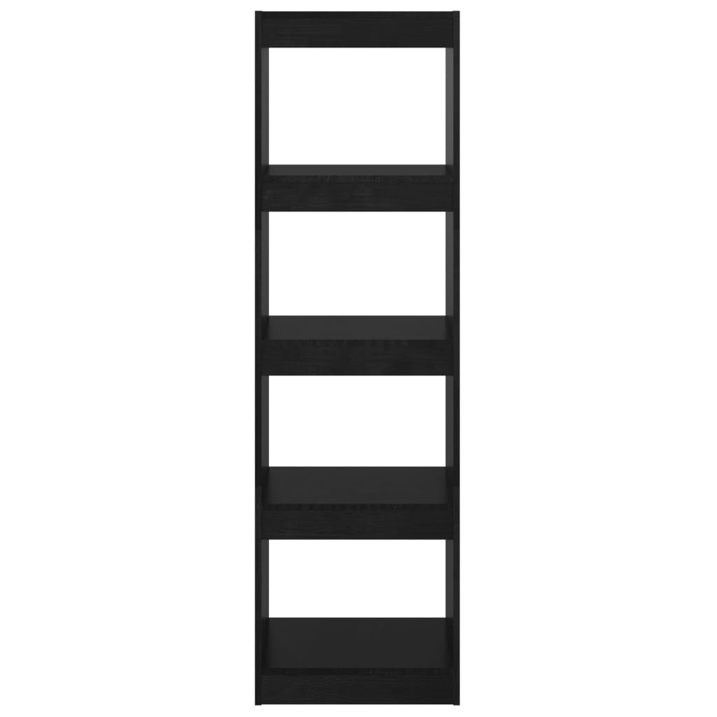 Bibliothèque séparateur de pièce noir 40x30x135,5 cm en bois de pin massif