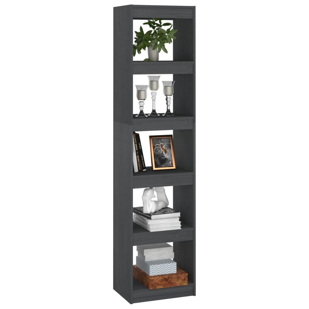 Bibliothèque/séparateur de pièce gris 40x30x167,5 cm bois de pin massif