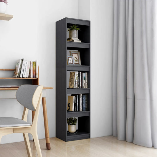 Bibliothèque/séparateur de pièce gris 40x30x167,5 cm bois de pin massif