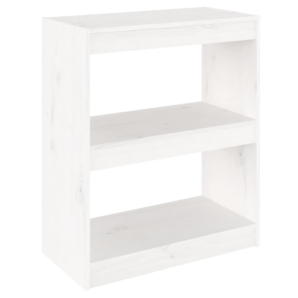 Bibliothèque/séparateur de pièce blanc 60x30x71,5 cm bois de pin massif