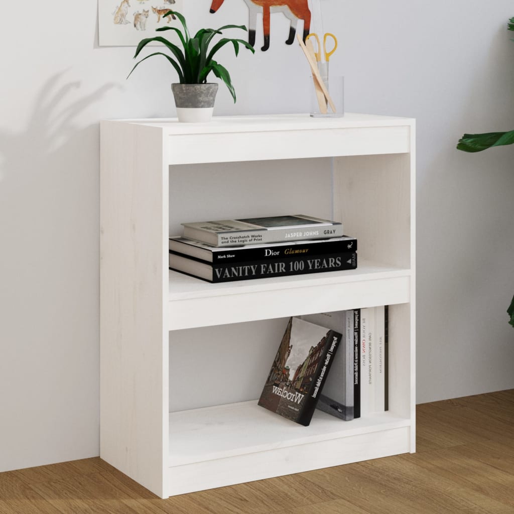 Bibliothèque/séparateur de pièce blanc 60x30x71,5 cm bois de pin massif