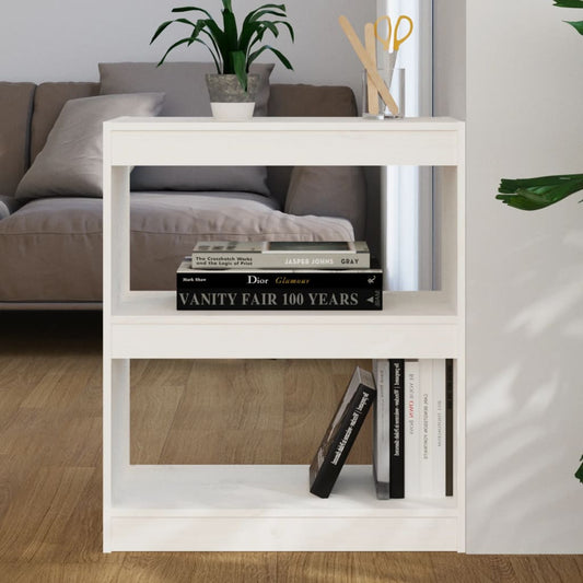 Bibliothèque/séparateur de pièce blanc 60x30x71,5 cm bois de pin massif