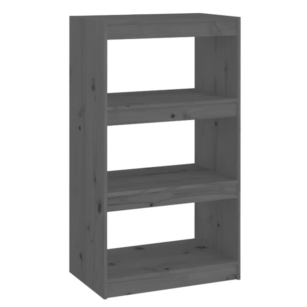 Bibliothèque/séparateur de pièce gris 60x30x103,5 cm bois de pin massif