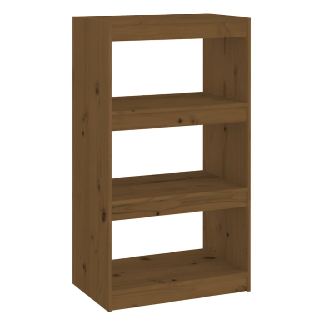 Bookcase/room divider honey brown 60x30x103.5 cm pine wood