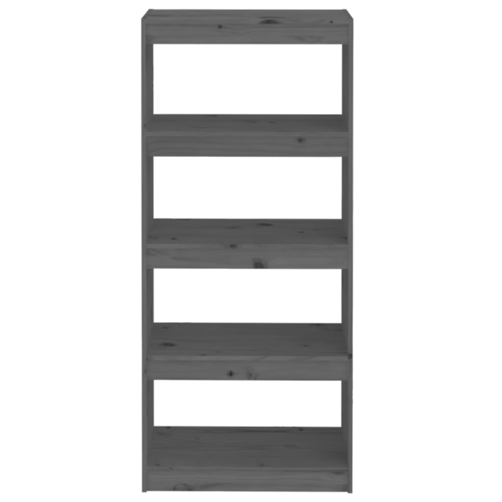 Bibliothèque séparateur de pièce gris 60x30x135,5 cm en bois de pin massif
