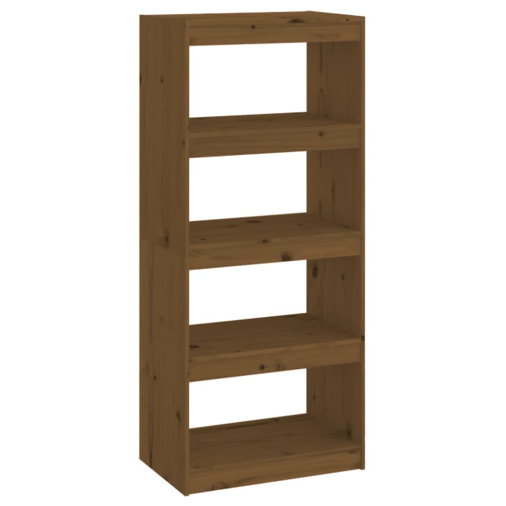 Bookcase/room divider honey brown 60x30x135.5 cm pine wood