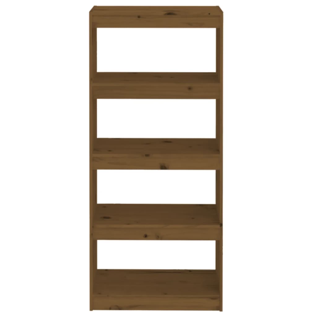 Bookcase/room divider honey brown 60x30x135.5 cm pine wood