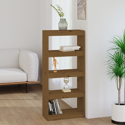 Bibliothèque/séparateur de pièce brun miel 60x30x135,5 cm bois de pin
