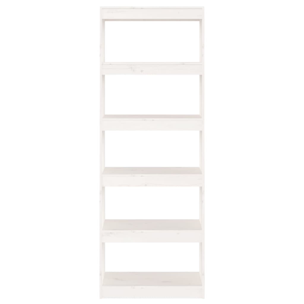 Bookcase/room divider white 60x30x167.5 cm solid pine wood