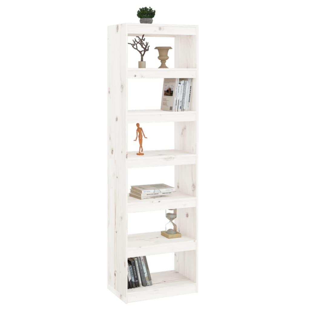 Bibliothèque/séparateur de pièce blanc 60x30x199,5 cm bois de pin massif