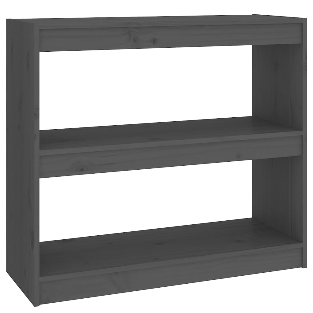 Bibliothèque séparateur de pièce gris 80x30x71,5 cm en bois de pin massif