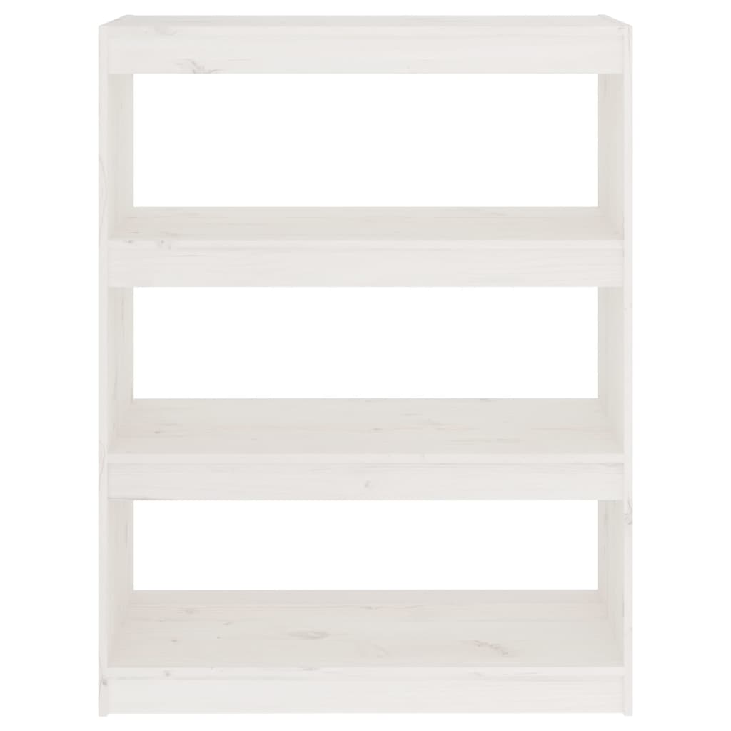Bookcase room divider white 80x30x103.5 cm solid pine wood