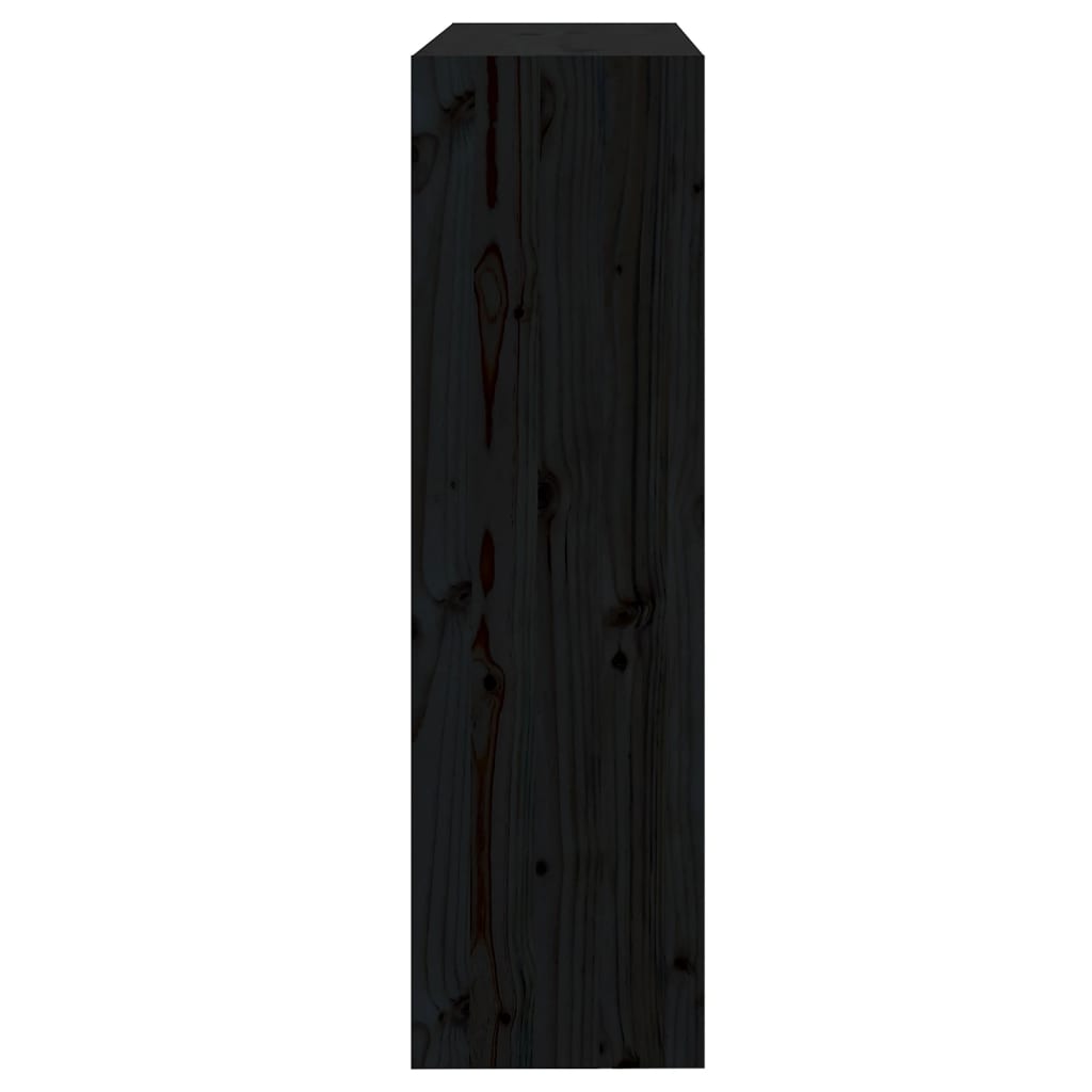Bibliothèque séparateur de pièce noir 80x30x103,5 cm en bois de pin massif