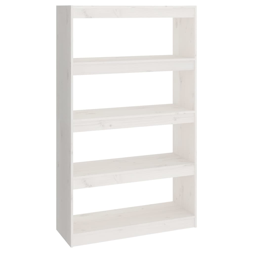 Bibliothèque séparateur de pièce blanc 80x30x135,5 cm en bois de pin massif