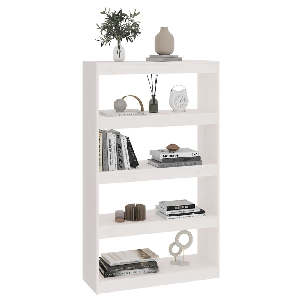Bibliothèque séparateur de pièce blanc 80x30x135,5 cm en bois de pin massif