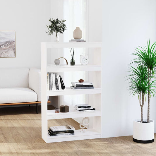 Bibliothèque séparateur de pièce blanc 80x30x135,5 cm en bois de pin massif