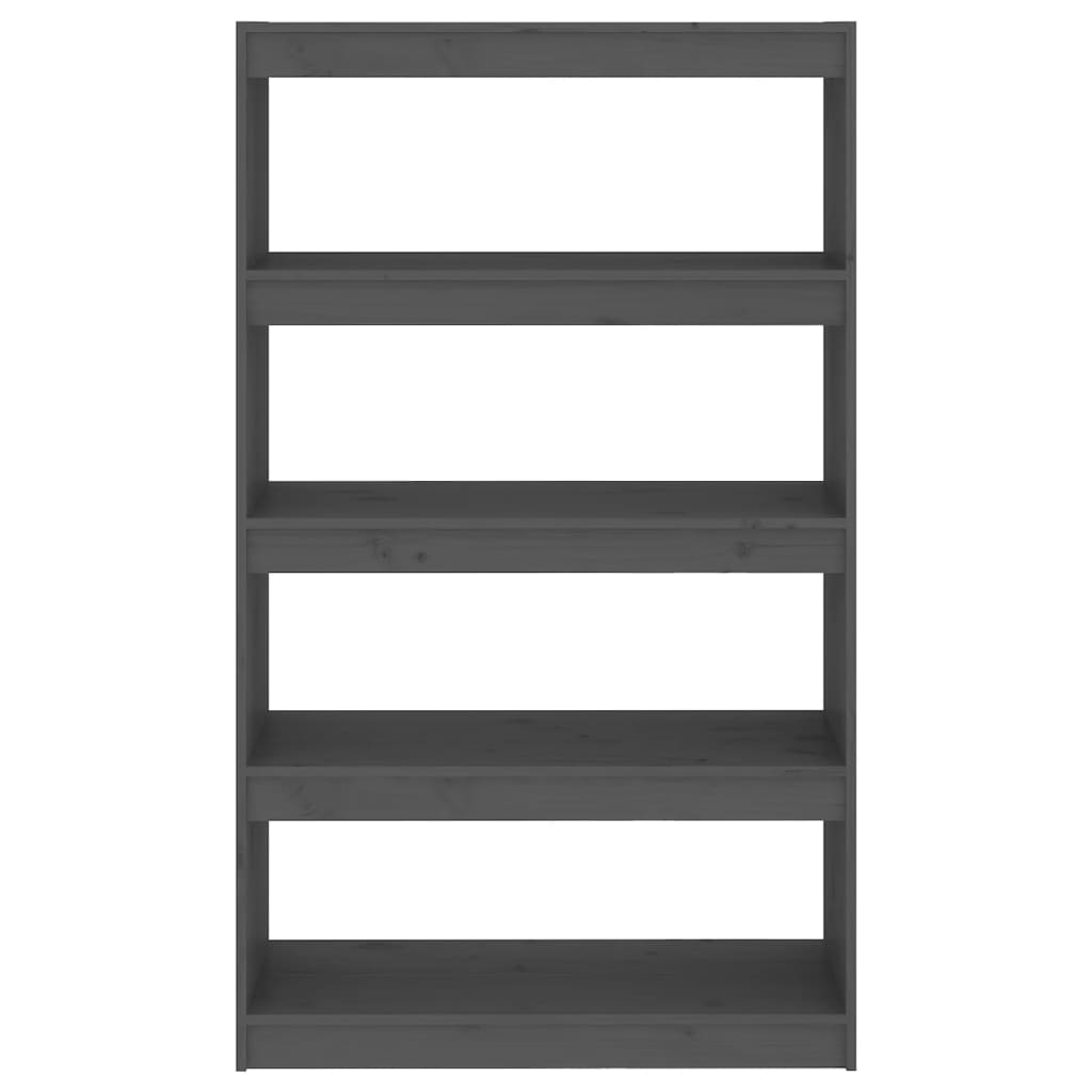 Bookcase room divider gray 80x30x135.5 cm solid pine wood