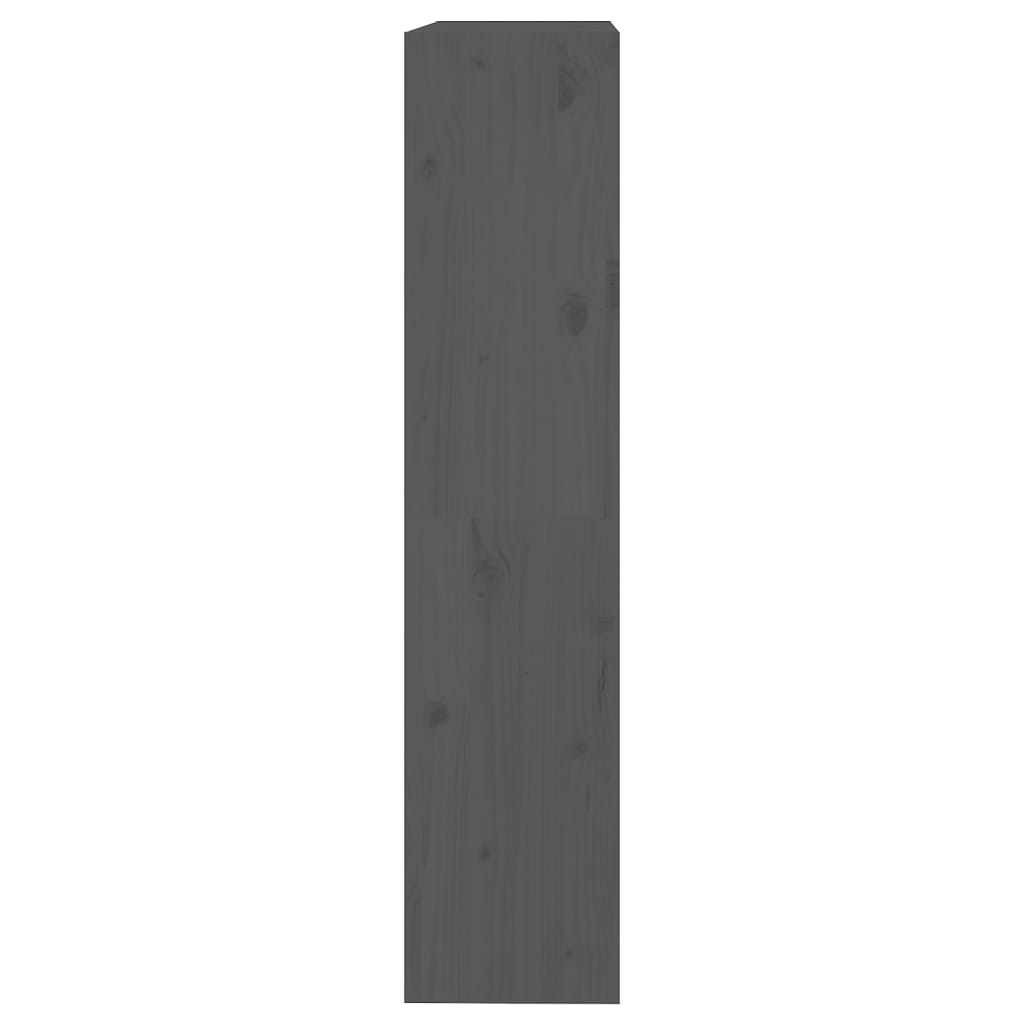 Bookcase room divider gray 80x30x135.5 cm solid pine wood