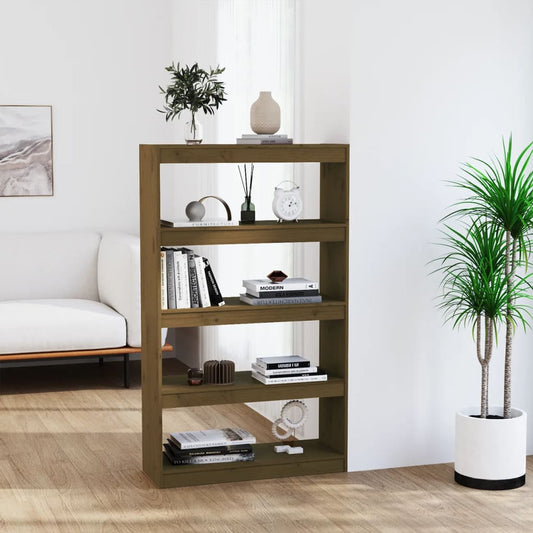 Bibliothèque/séparateur de pièce brun miel 80x30x135,5 cm bois de pin