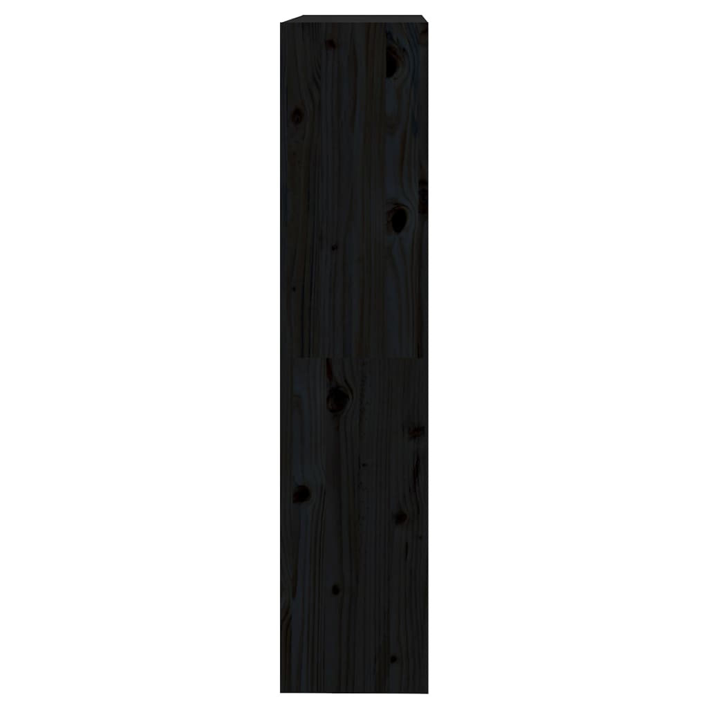 Bibliothèque séparateur de pièce noir 80x30x135,5 cm en bois de pin massif