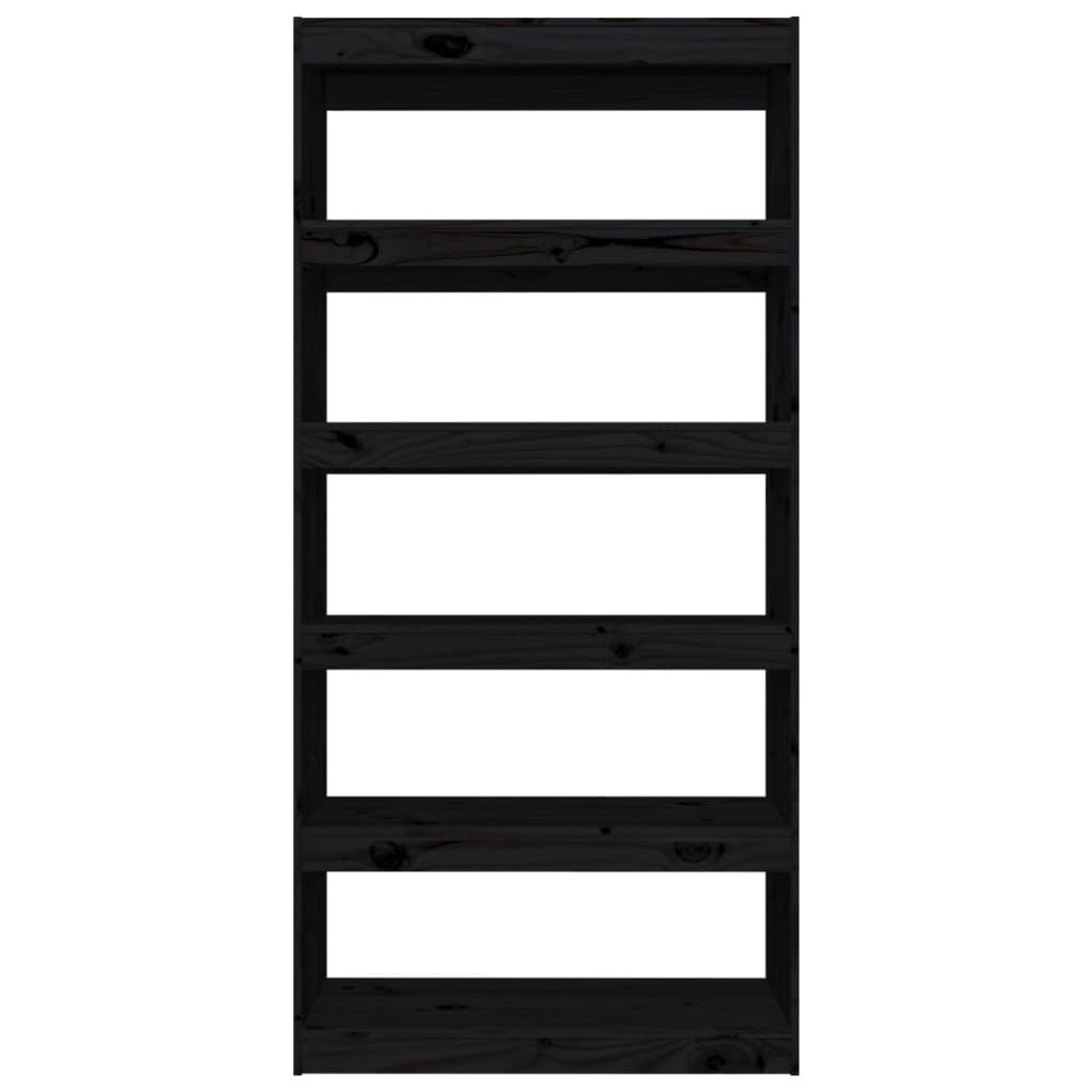 Bibliothèque/séparateur de pièce noir 80x30x167,4 cm bois de pin massif