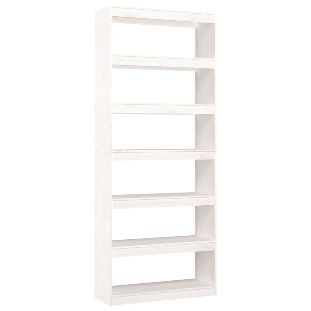 Bibliothèque/séparateur de pièce blanc 80x30x199,5 cm bois de pin massif