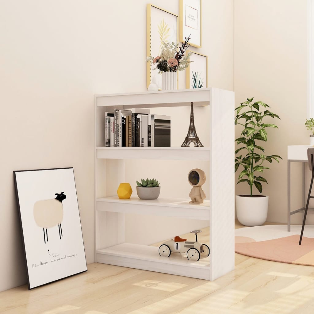 Bibliothèque/séparateur de pièce blanc 100x30x103 cm bois de pin massif